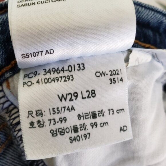 Levi's Wedgie Straight Distressed Jeans Button Fly Medium Wash size 29 y2k 90s - Picture 10 of 16